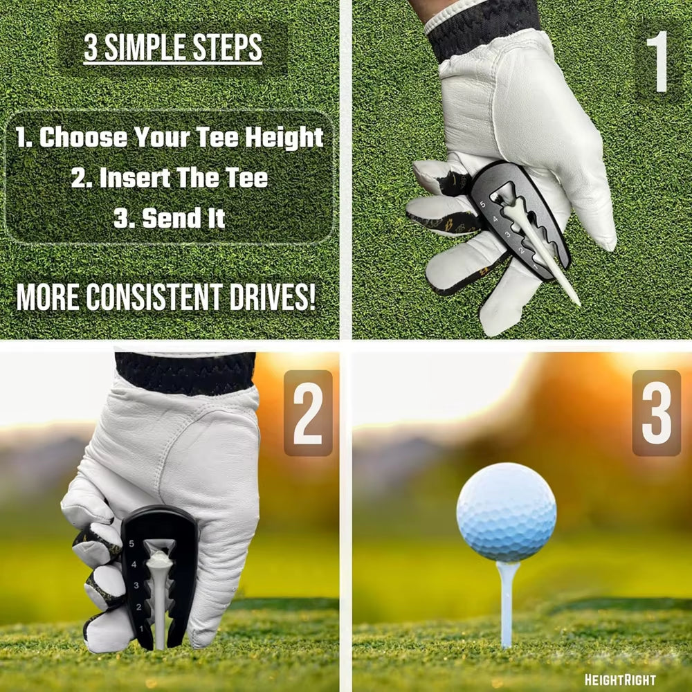 Adjustable Golf Tee Height Tool Precision Tee Height Setter for Consistent Swings, Durable Design, Easy-To-Use Golf Training Aid