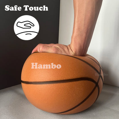 Silent Basketball Size 7#(29.5")6#/5# Dribbling Indoor Grooved Airless Foam Basketball Quiet Dribbling Training Silent Ball Gift