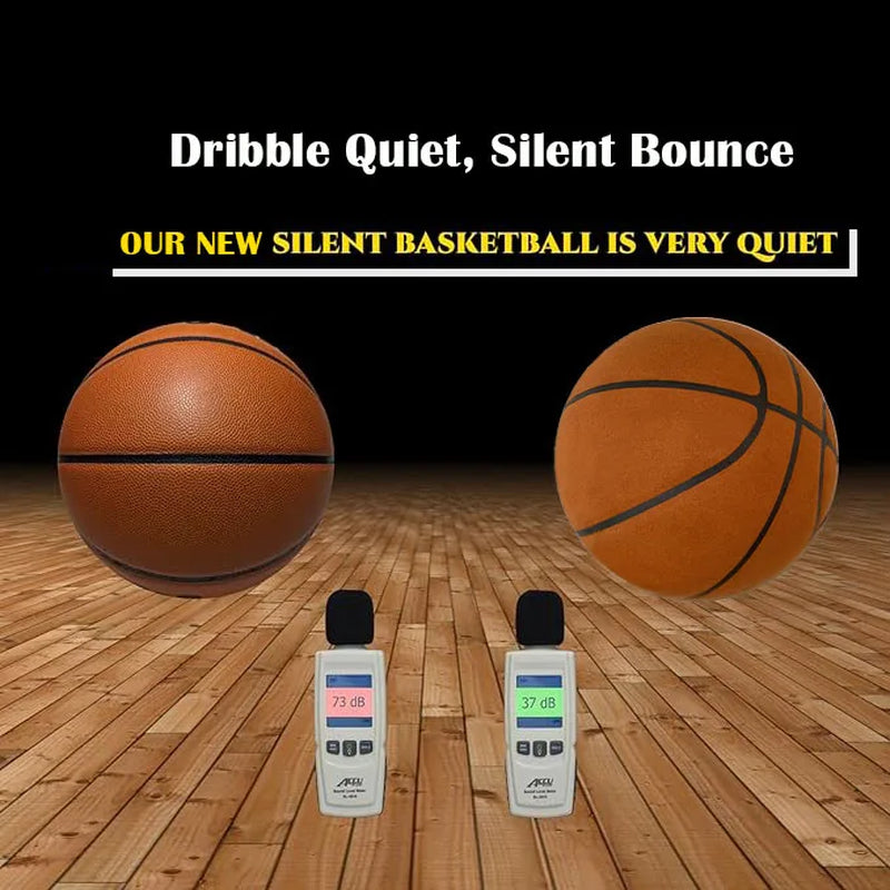Silent Basketball Size 7#(29.5")6#/5# Dribbling Indoor Grooved Airless Foam Basketball Quiet Dribbling Training Silent Ball Gift