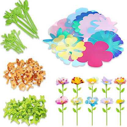 Fabric Flower Bouquets Toys DIY Craft Kits Toys for Kids Handmade Flowers Market Toy Girls Christmas Birthday Gift